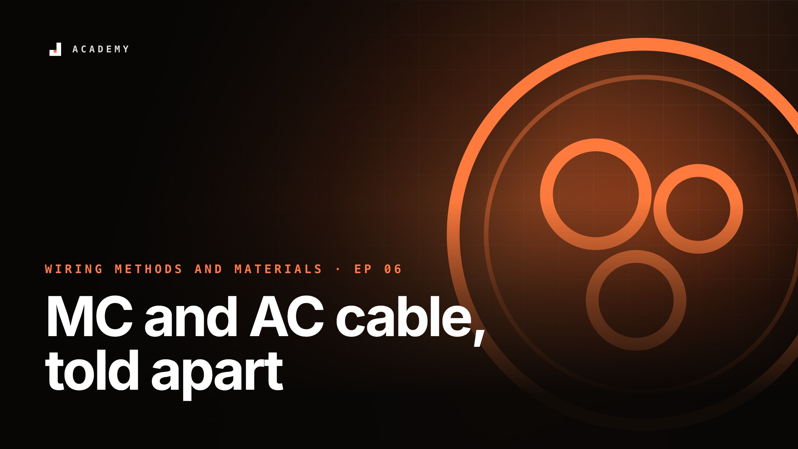 MC and AC cable, told apart, episode 6 of Wiring methods and materials