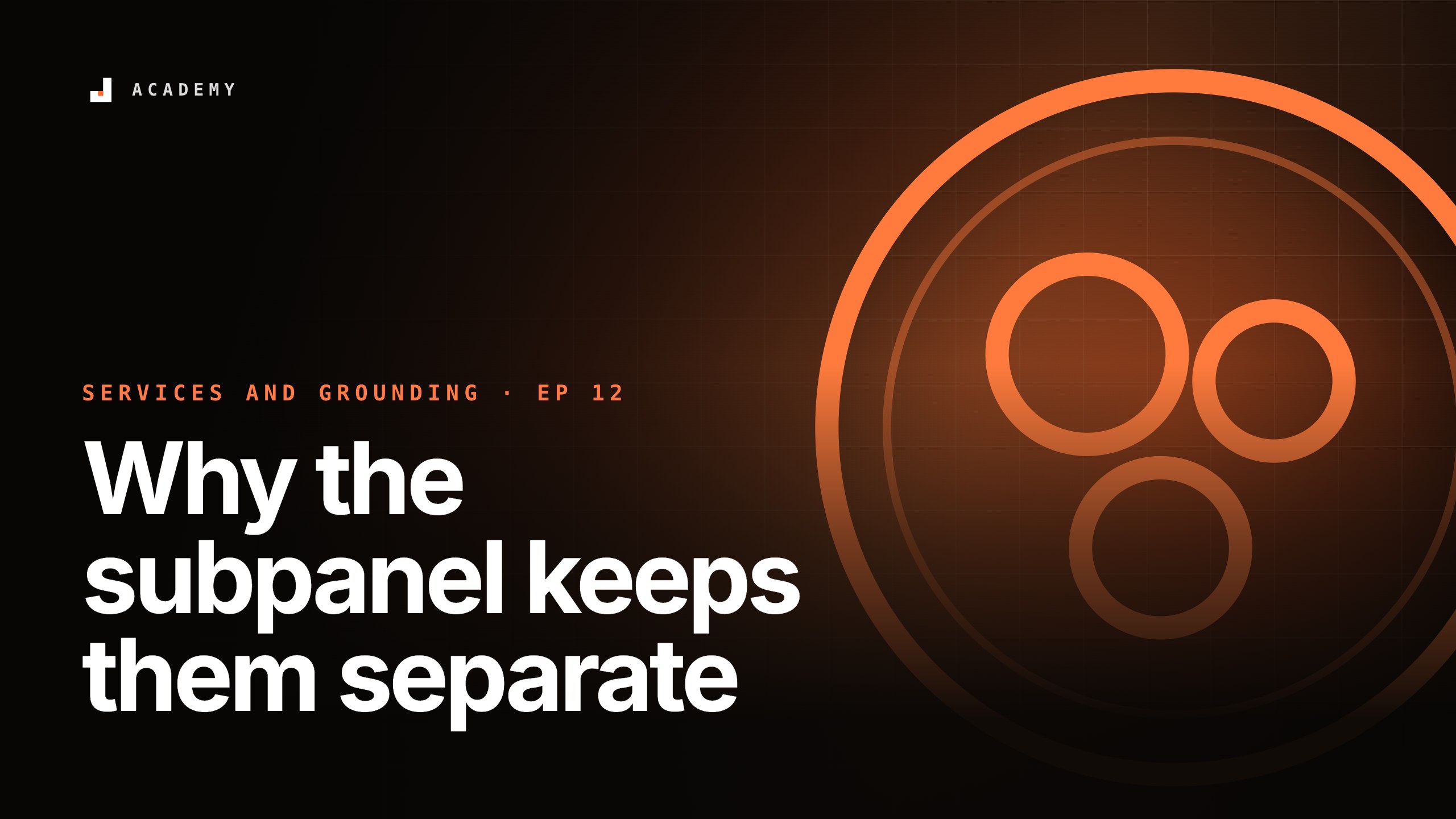 Why the subpanel keeps them separate, episode 12 of Services and grounding