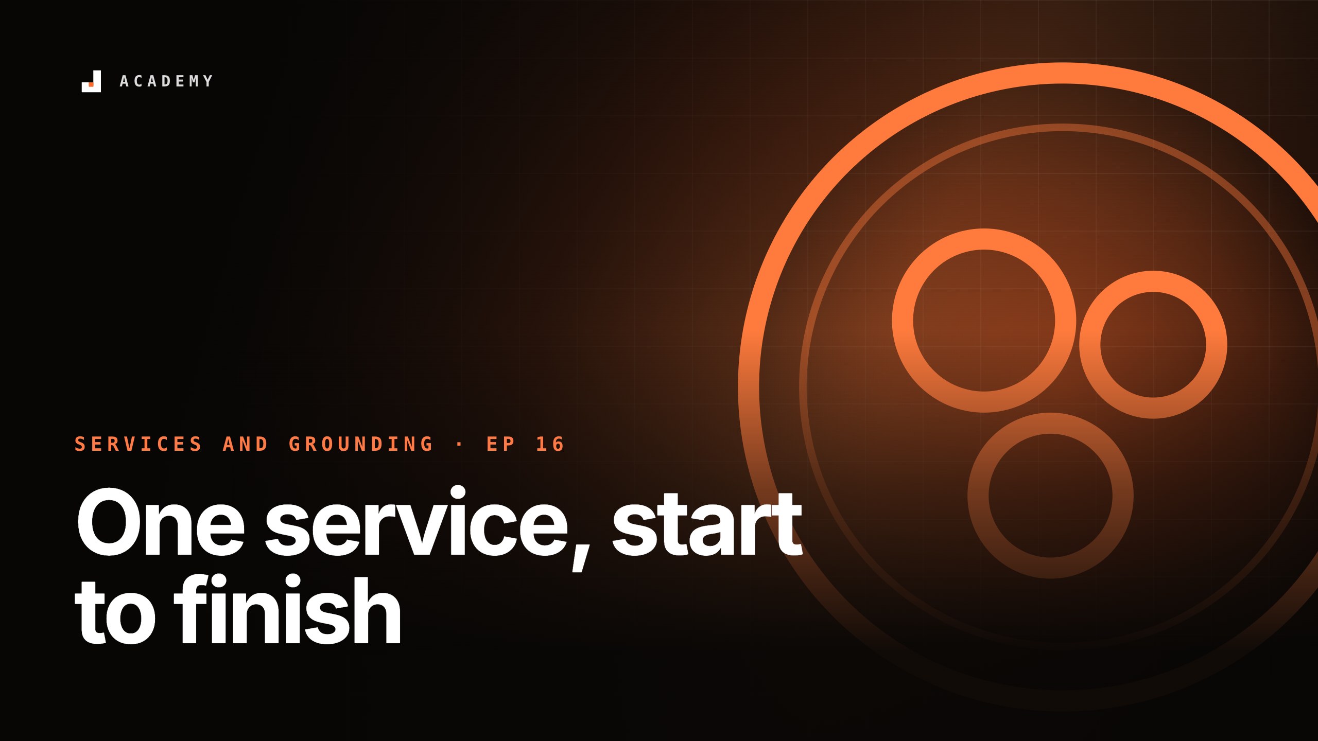 One service, start to finish, episode 16 of Services and grounding