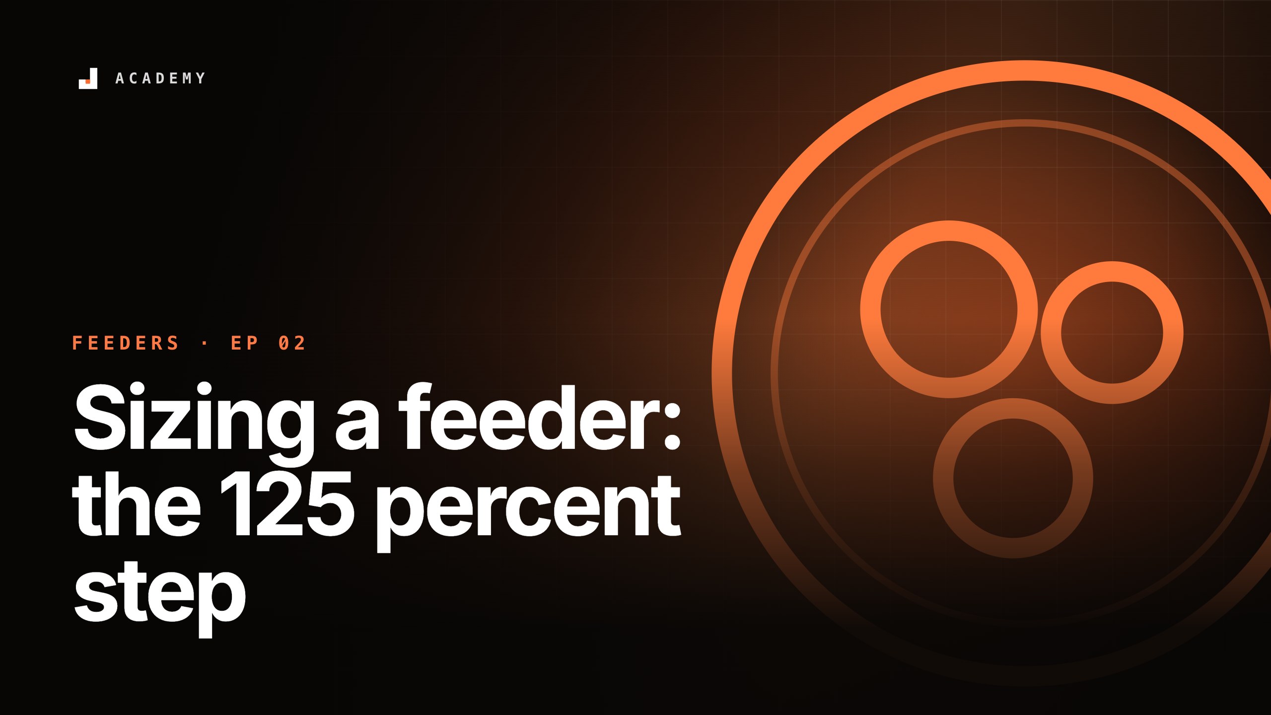 Sizing a feeder: the 125 percent step, episode 2 of Feeders