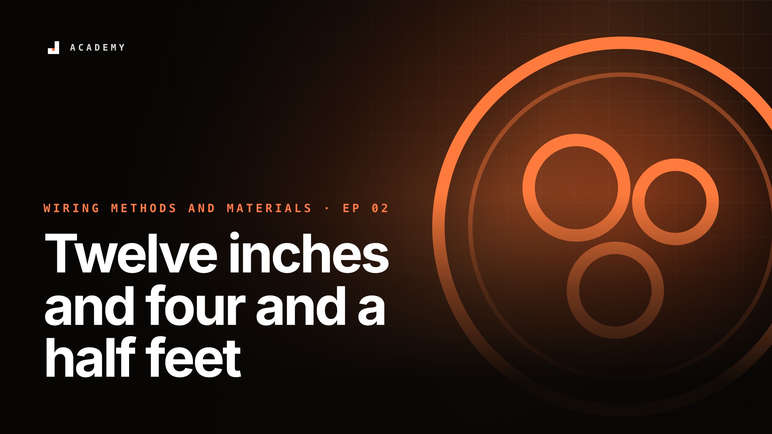 Twelve inches and four and a half feet, episode 2 of Wiring methods and materials