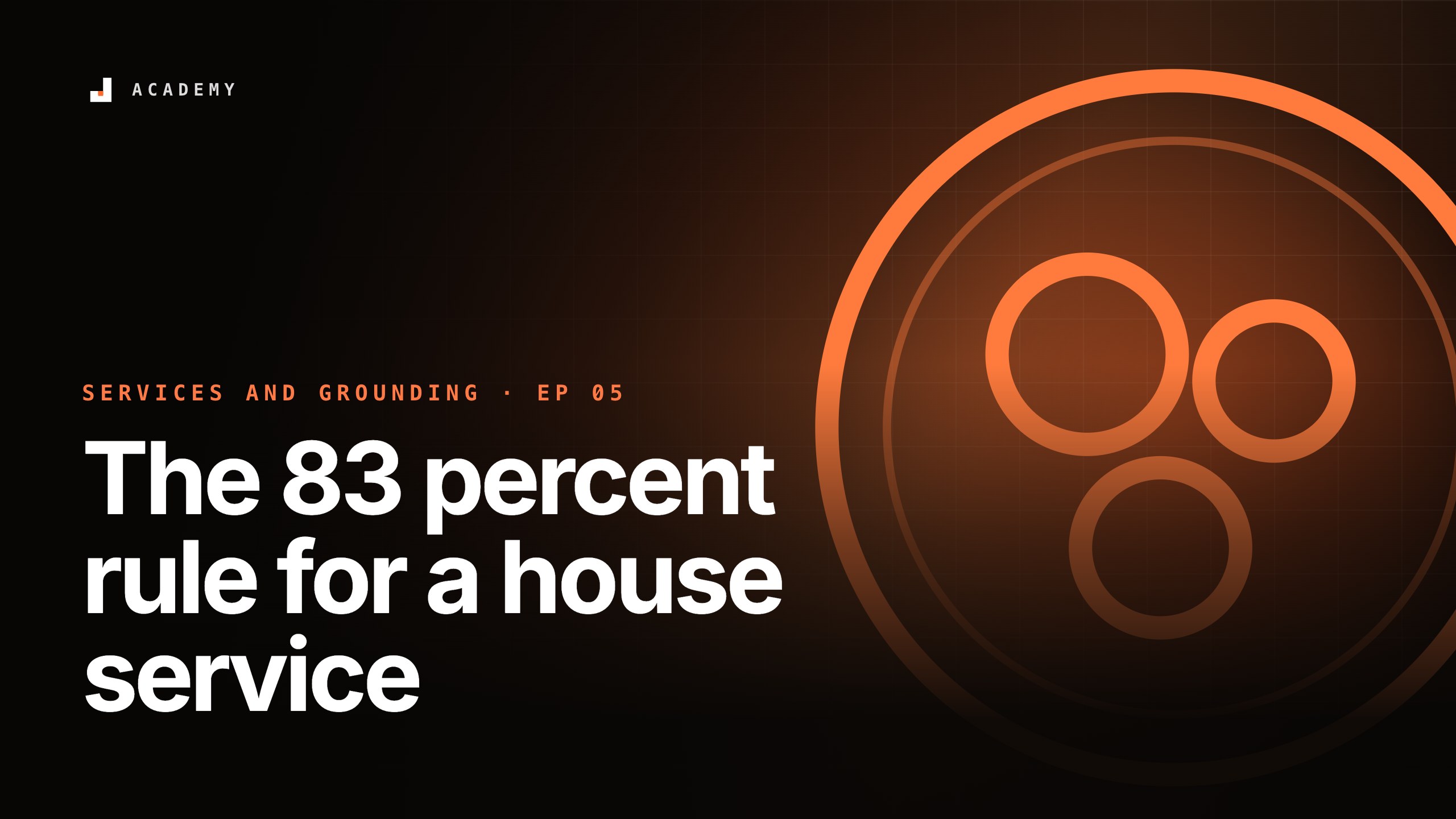 The 83 percent rule for a house service, episode 5 of Services and grounding