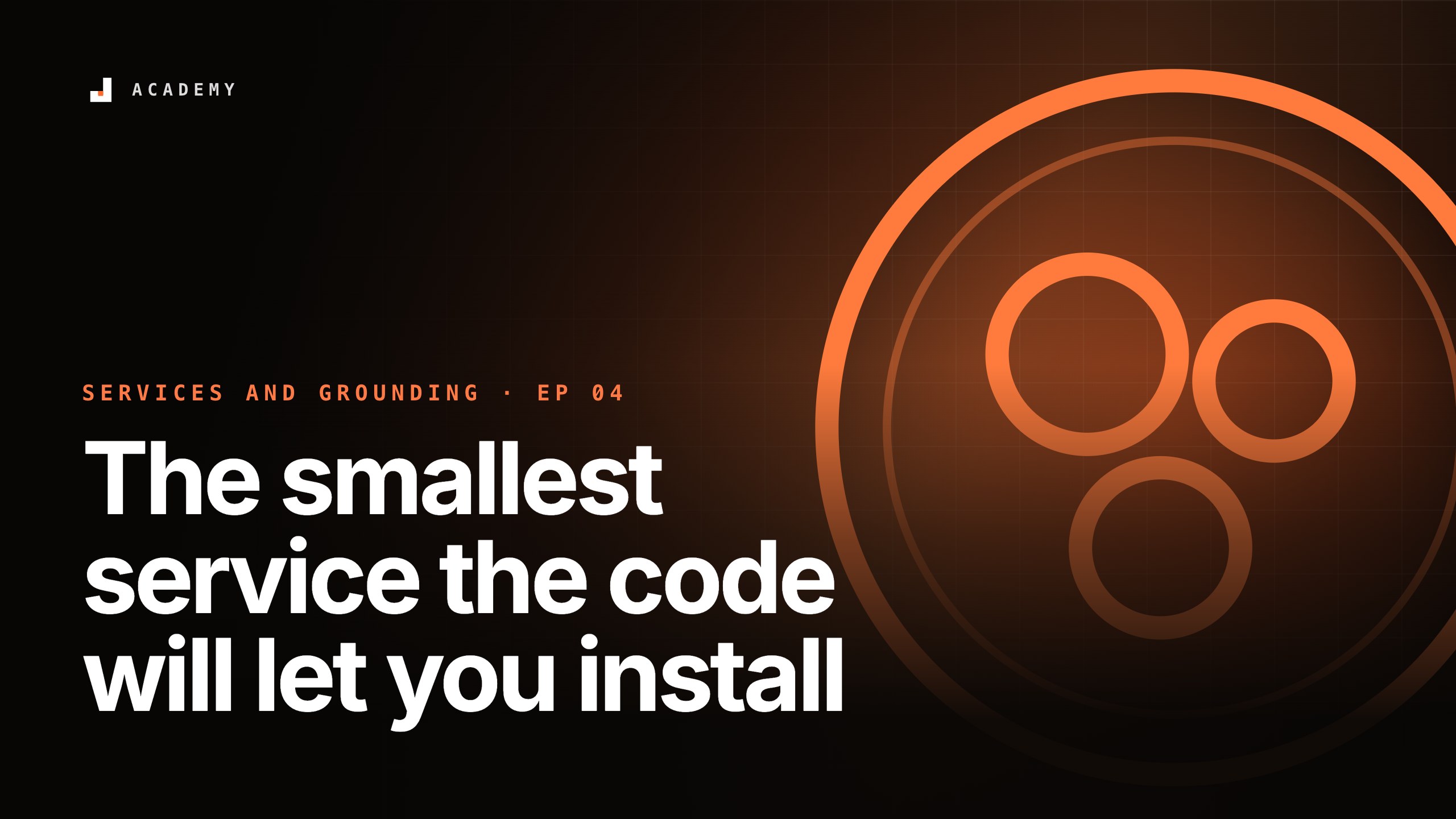 The smallest service the code will let you install, episode 4 of Services and grounding